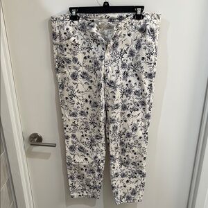 Workshop Republic Clothing Floral Pants - Black and Cream